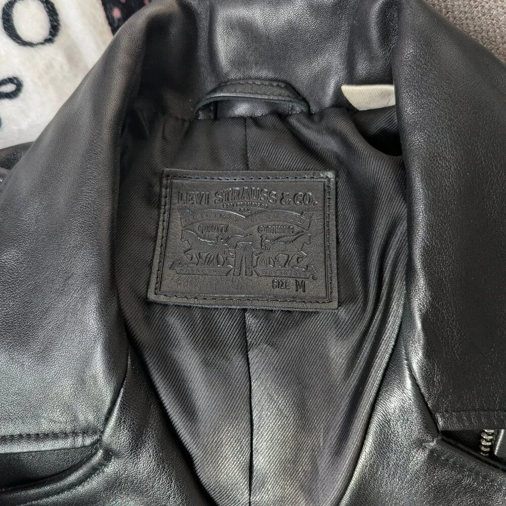 Levi's Sheep Leather Moto Jacket - Picture 11 of 16